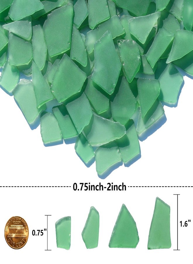 QYGL Sea Glass for Crafts - 34oz Green Frosted Seaglass Pieces - Vase Filler and Aquarium Ornament, DIY Craft Supplies for Art, Beach Weddings, and Home Decor - Image 5